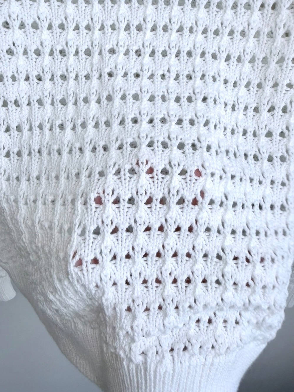 NWT GAP Oversized Crochet Cotton Knit  Crewneck Sweater White Size X-Small - Picture 7 of 10